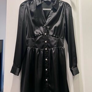 Elegant Black Satin Dress